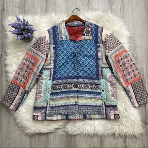 Johnny Was Reversible Floral Print Puffer Jacket